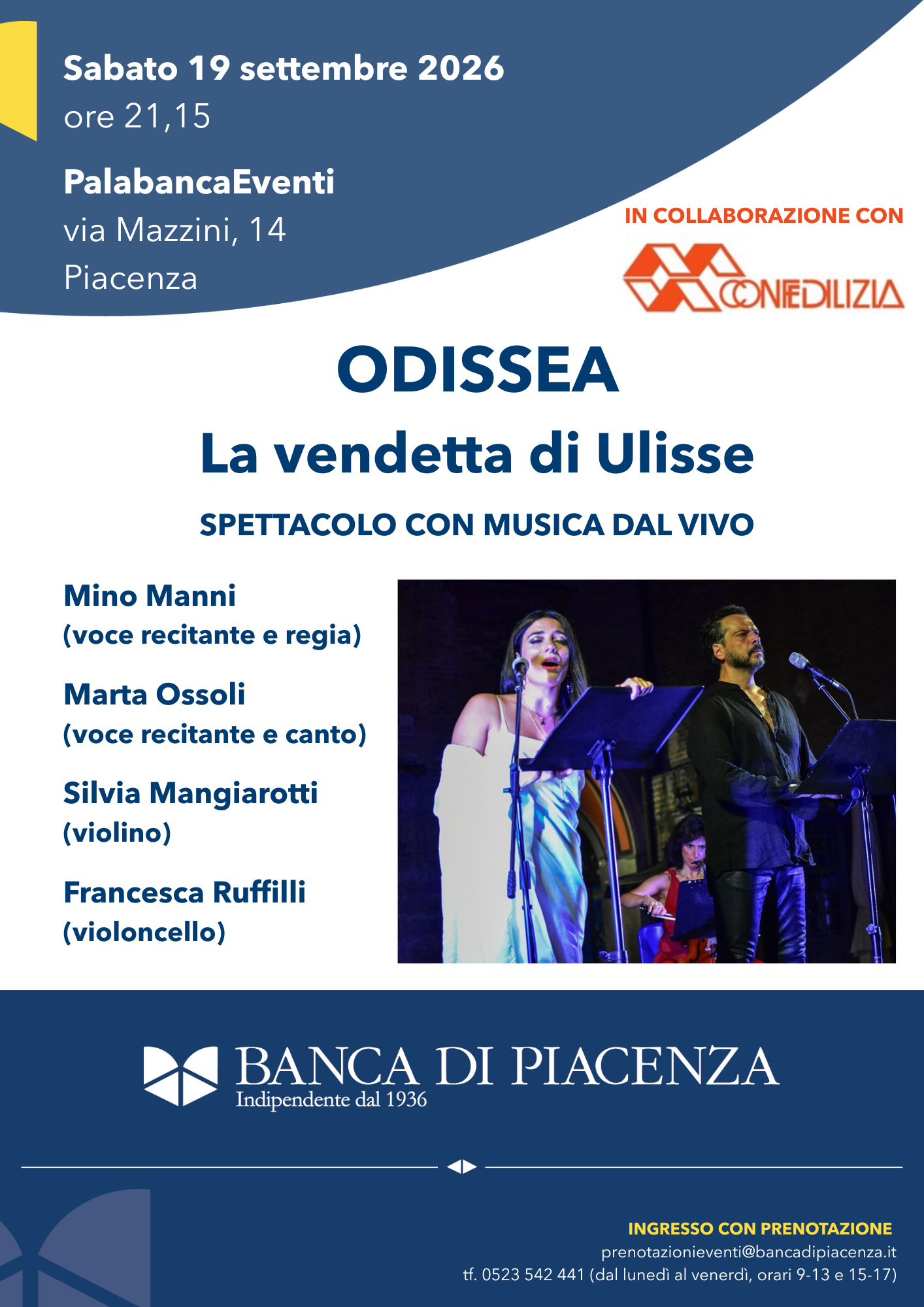 ODISSEA La vendetta di Ulisse con Mino Manni sabato 19 settembre ore 21,15