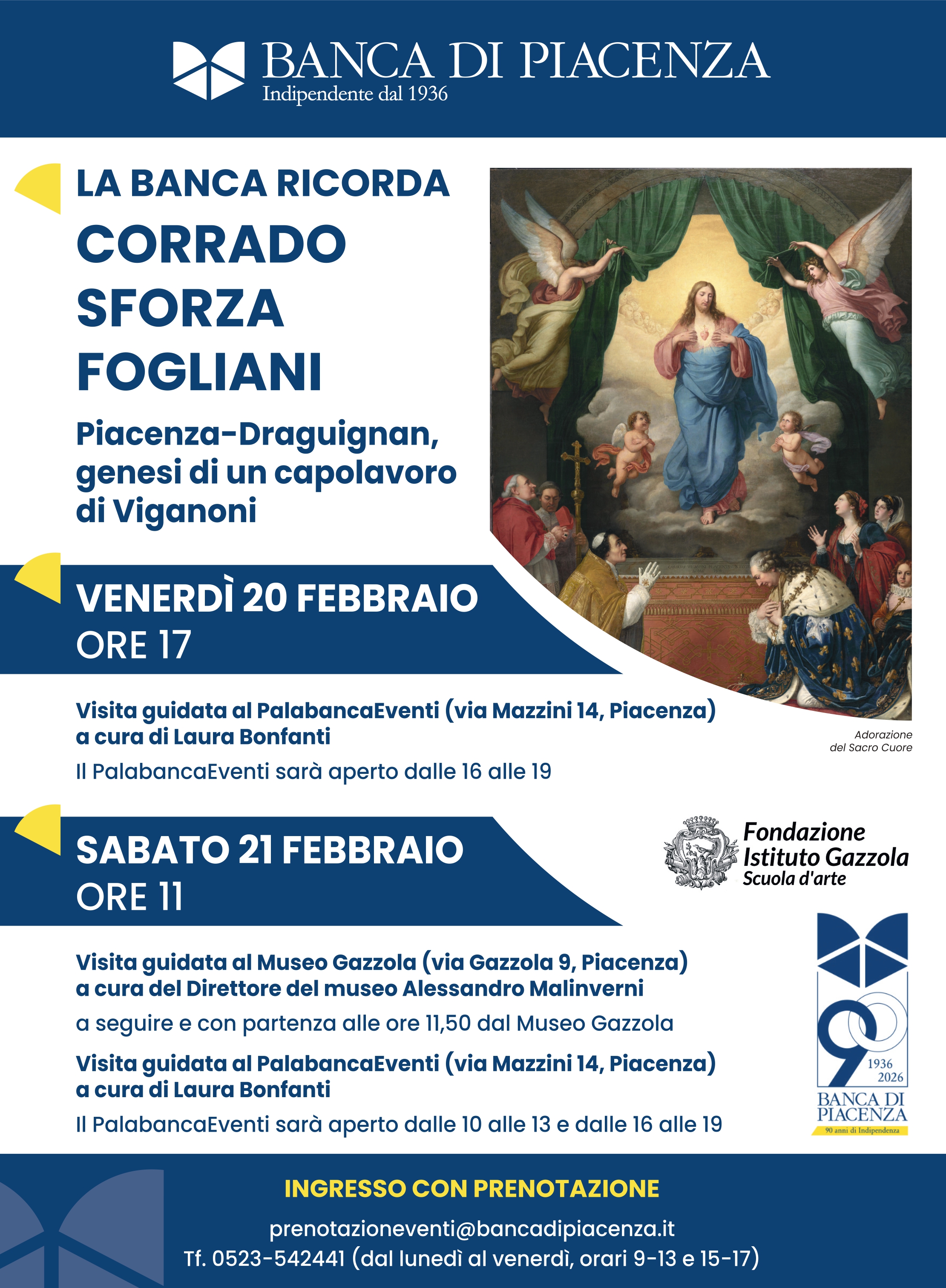  VISITE GUIDATE Piacenza-Draguignan, genesi di un capolavoro di Viganoni  venerdì 20 febbraio ore 17 e sabato 21 febbraio ore 11
