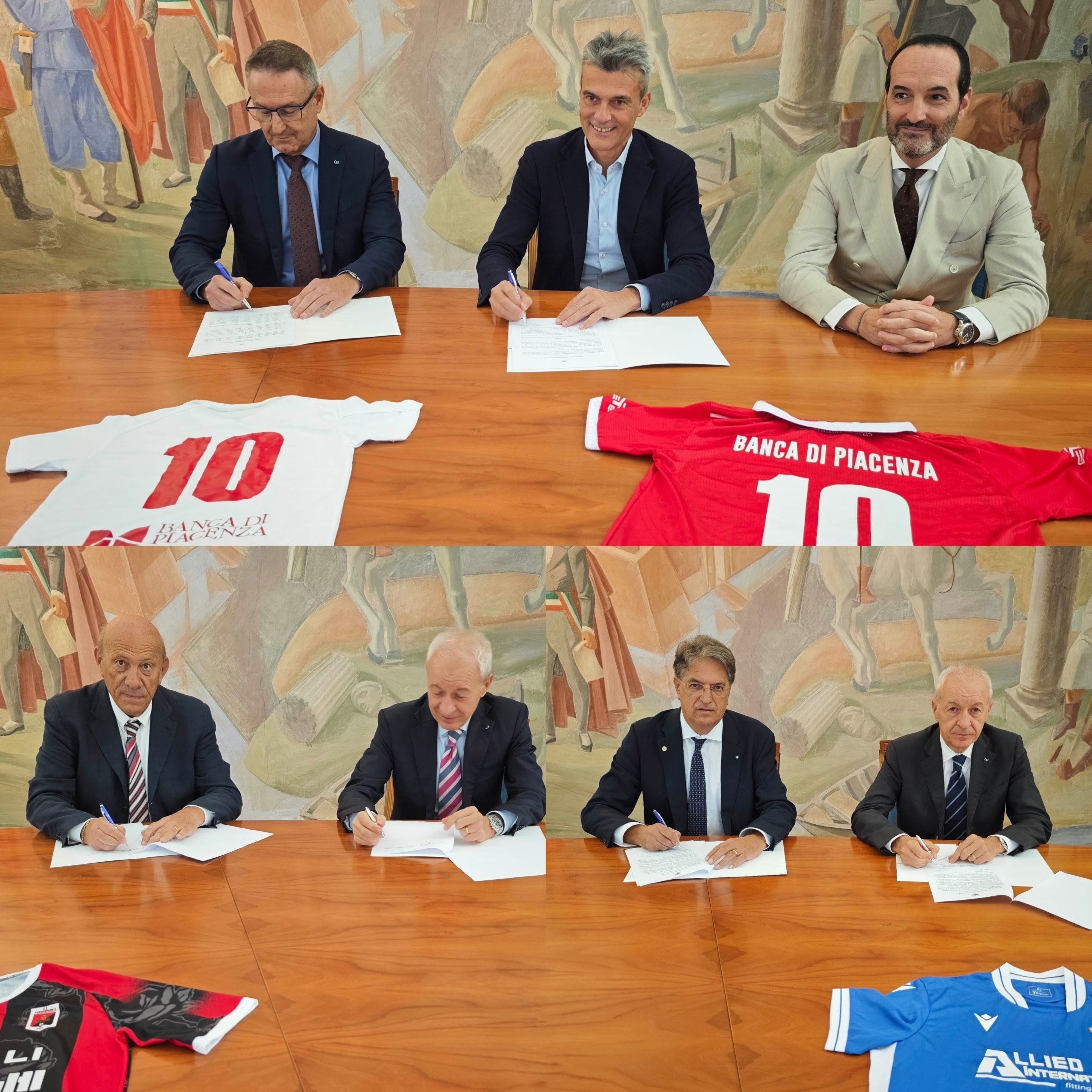 Gli accordi sono stati firmati nella Sala Ricchetti della Banca di Piacenza