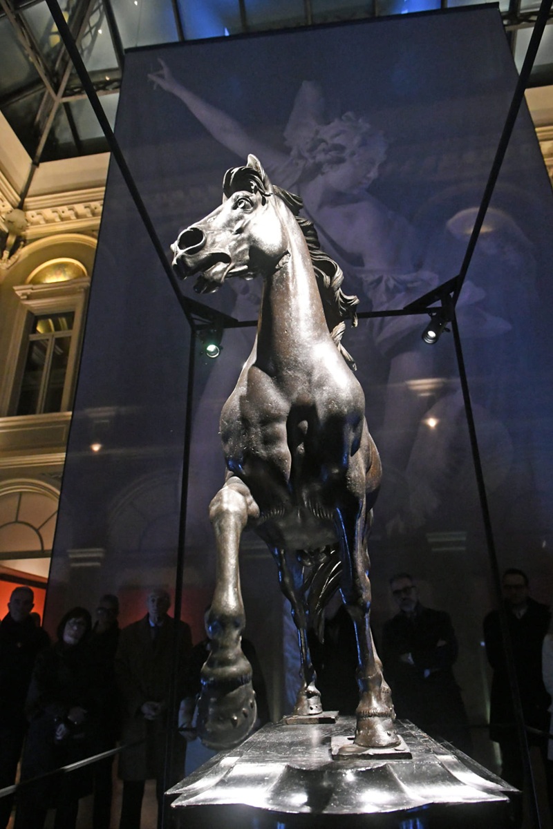Il Cavallo Pallavicini, pezzo forte della mostra in corso al PalabancaEventi. (Foto Del Papa)