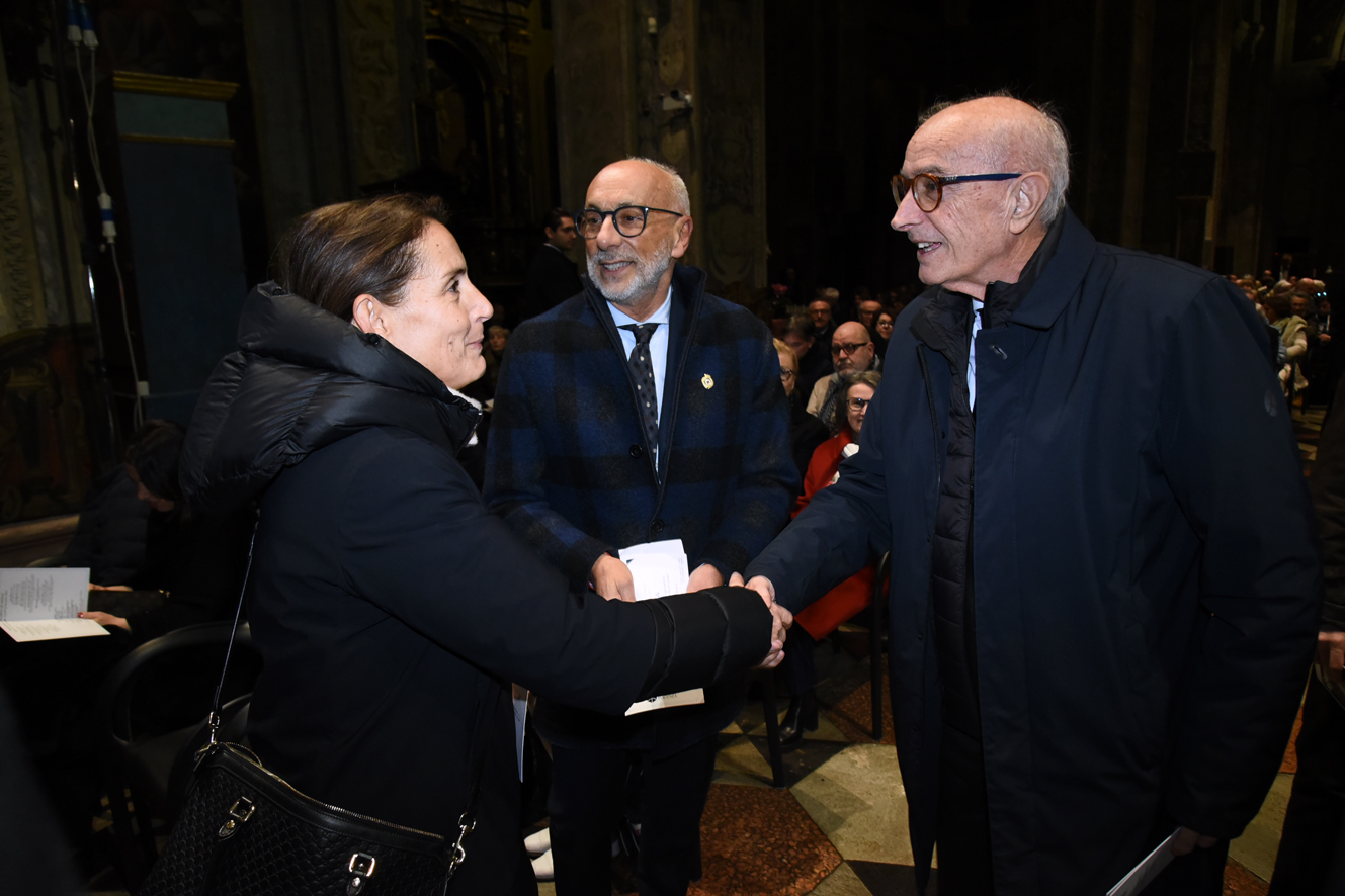 Il saluto del sindaco Katia Tarasconi al presidente della Banca Giuseppe Nenna