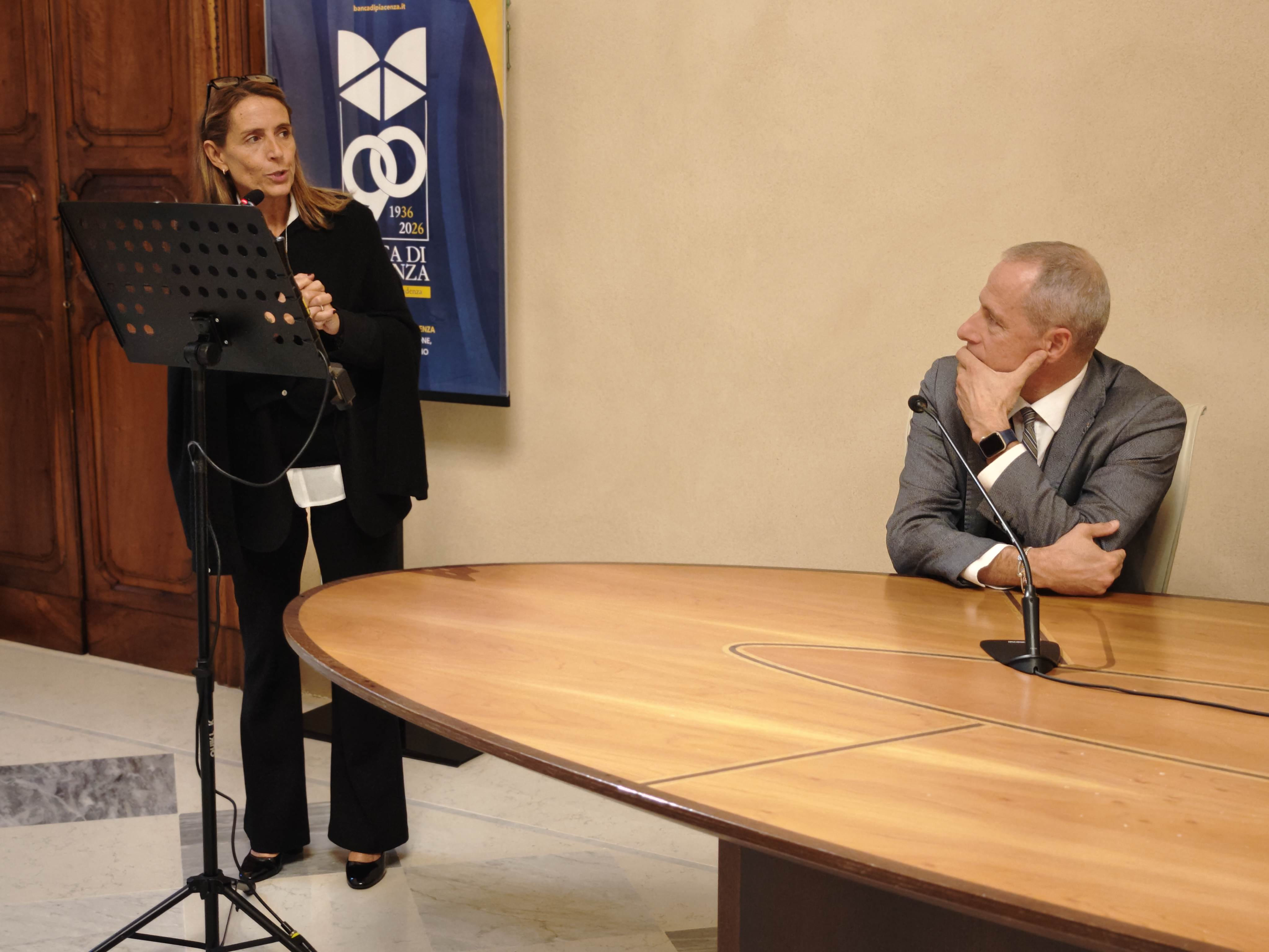 Il sindaco Katia Tarasconi e l'assesore alla Cultura Christian Fiazza