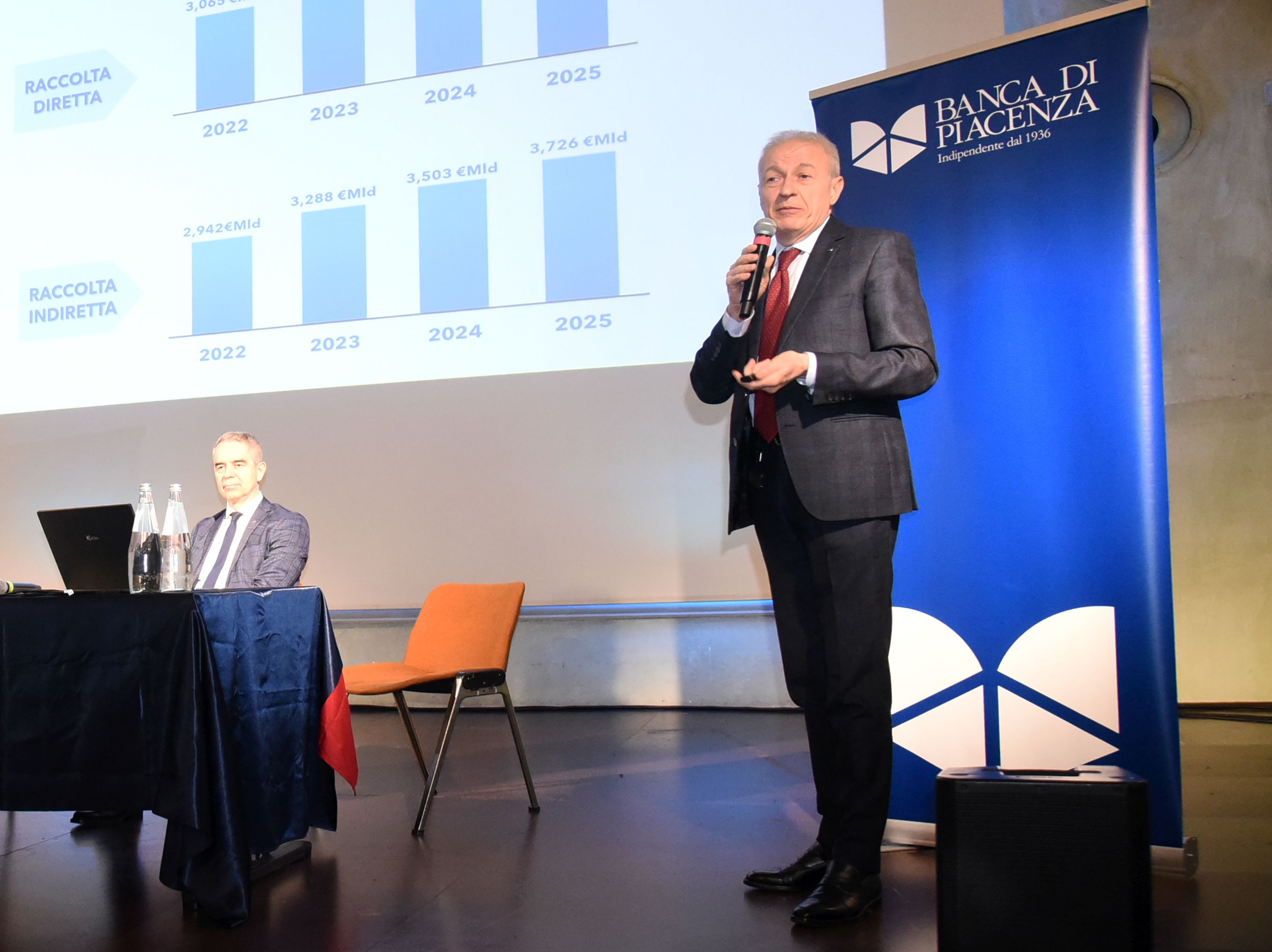 L'a.d. e direttore generale Angelo Antoniazzi presenta i dati a Cortemaggiore. (f. Del Papa)