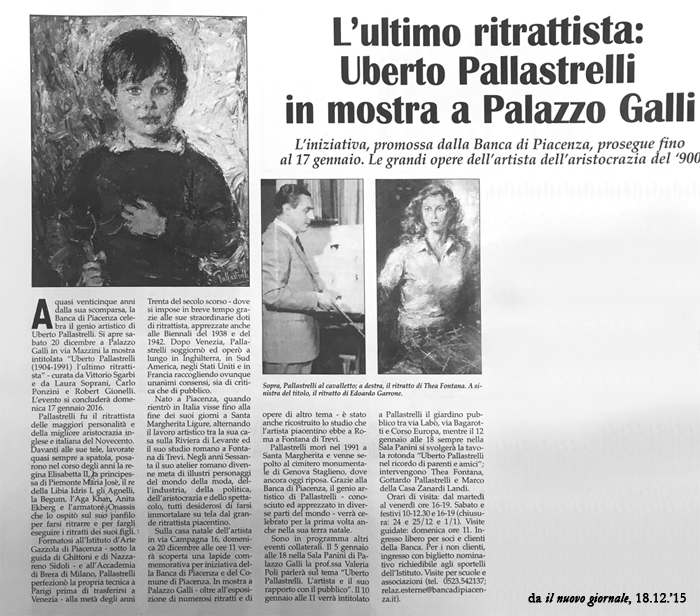 MOSTRA UBERTO PALLASTRELLI - il nuovo giornale