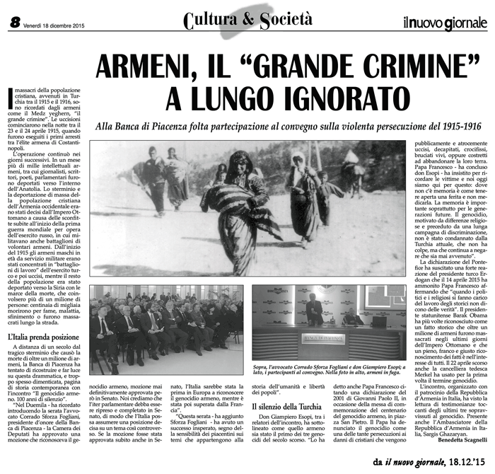 IL GENOCIDIO ARMENO, 100 ANNI DI SILENZIO
