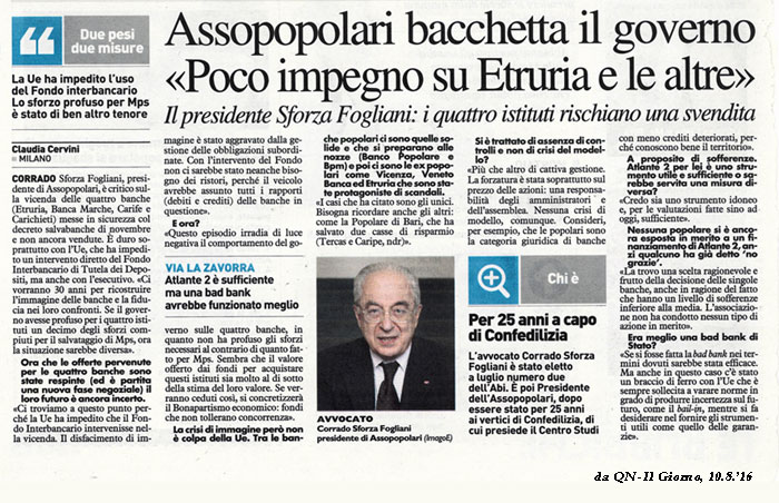 POCO IMPEGNO DEL GOVERNO SU ETRURIA E LE ALTRE