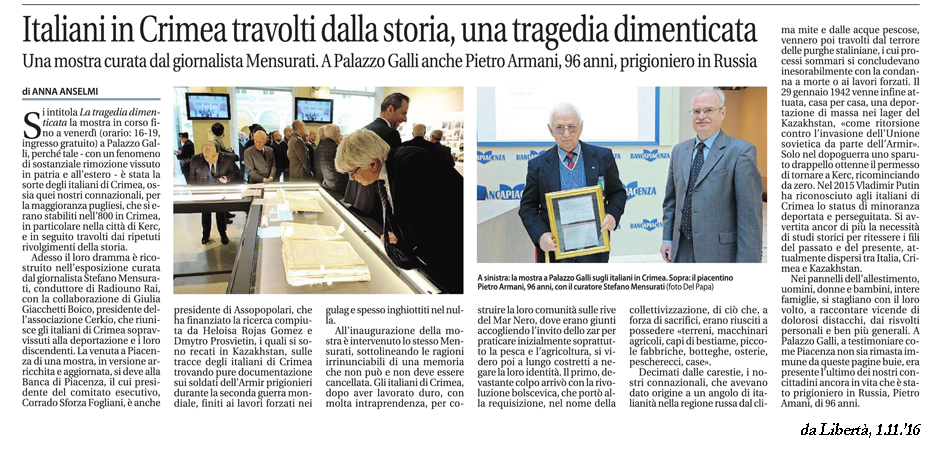 Mostra La tragedia dimenticata  Gli italiani di Crimea - Libertà