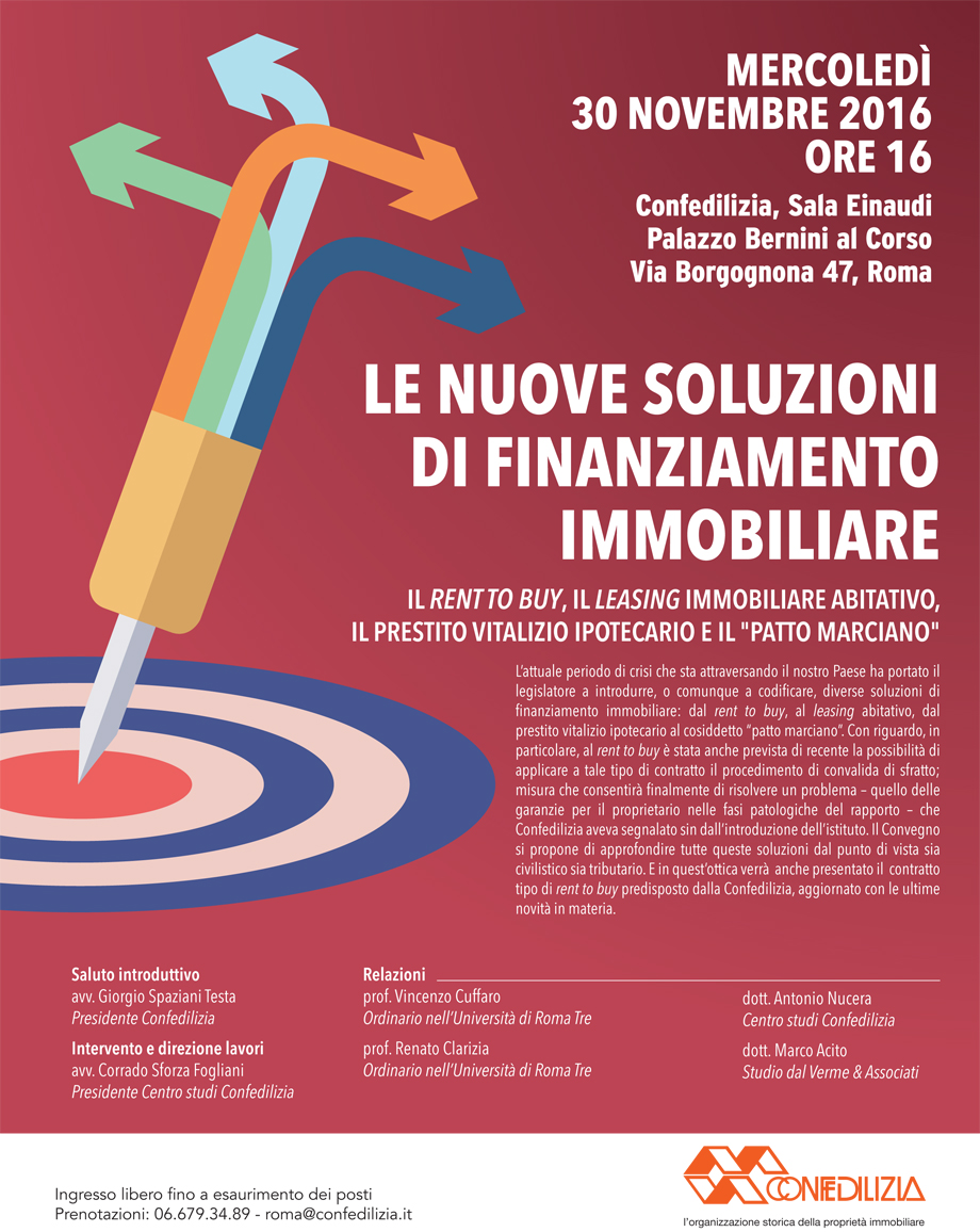 IL RENT TO BUY, IL LEASING IMMOBILIARE ABITATIVO, IL PRESTITO VITALIZIO IPOTECARIO E IL "PATTO MARCI
