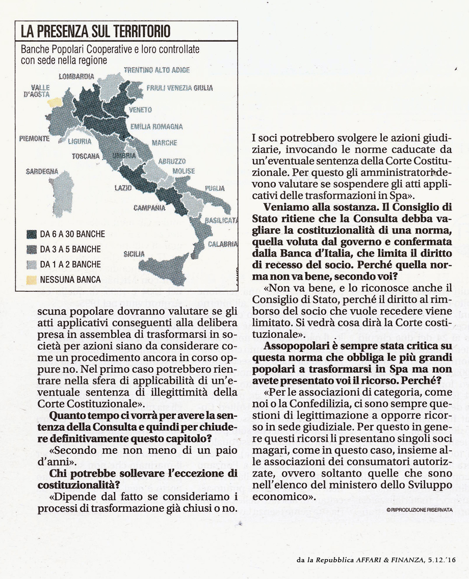 LA REPUBBLICA 5.12.'16