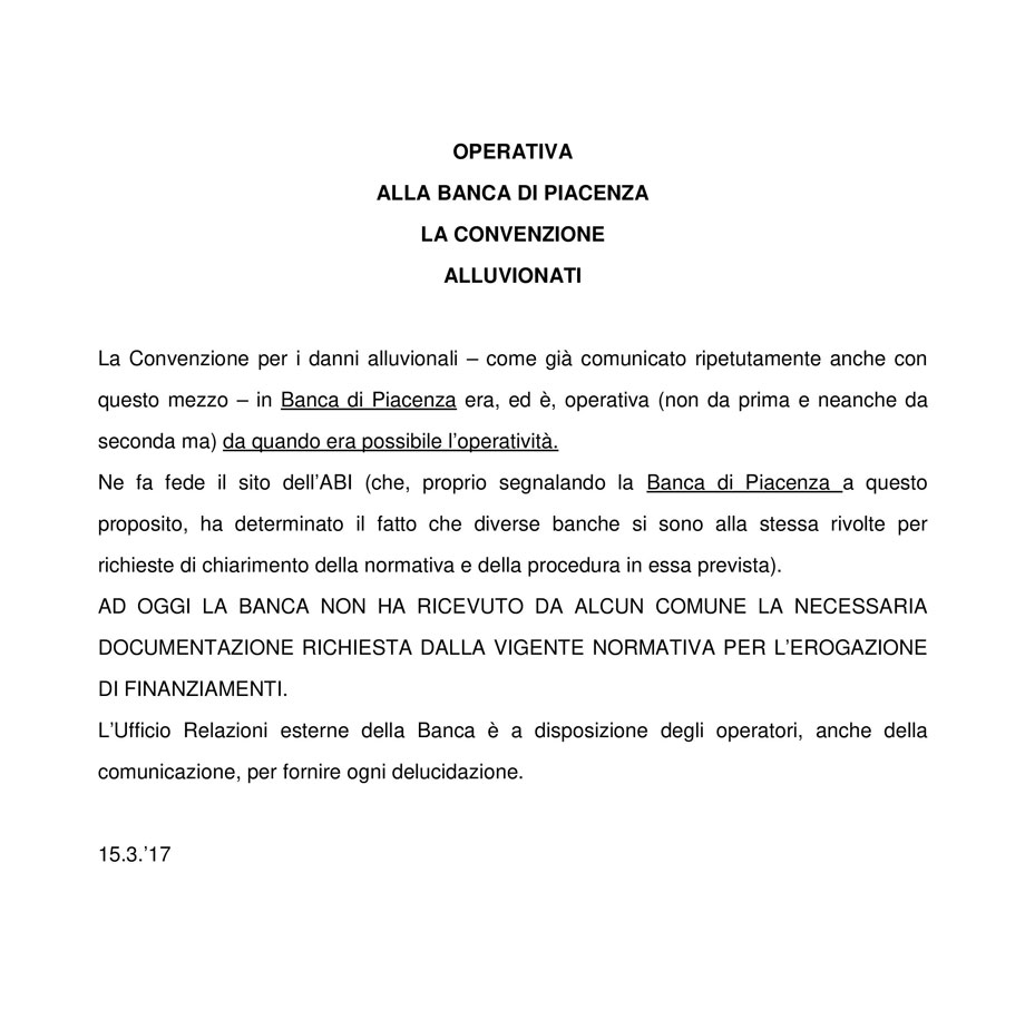 CONVENZIONE ALLUVIONATI