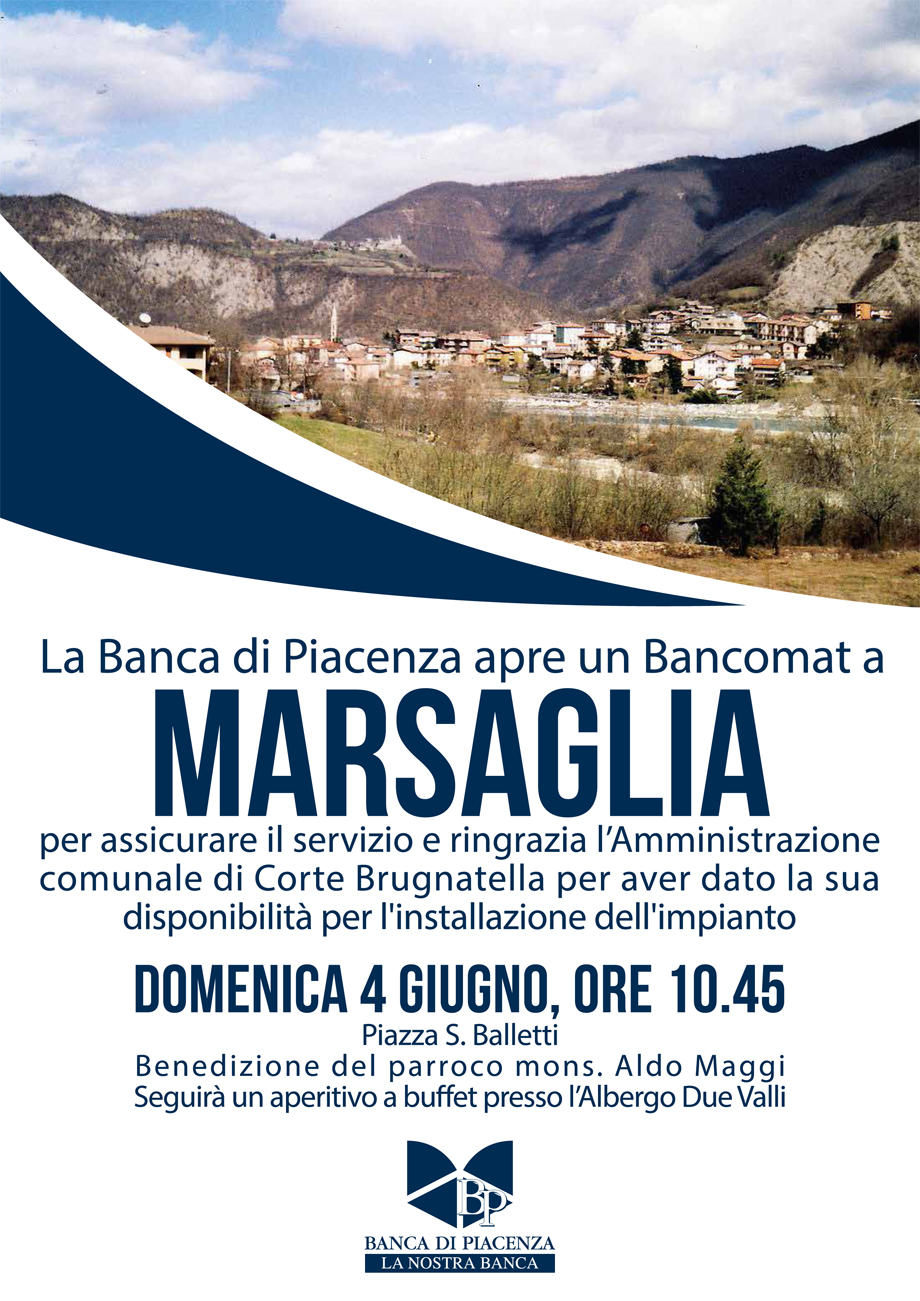 LA BANCA APRE UN BANCOMAT A MARSAGLIA