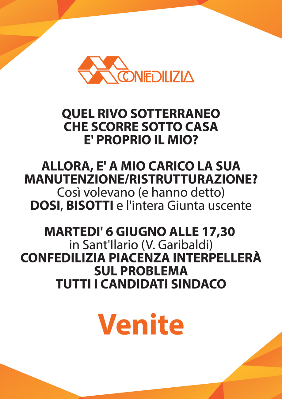 OGGI POMERIGGIO CONFRONTO SUI RIVI