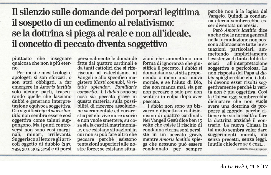 Un articolo di Gotti Tedeschi sul Pontefice