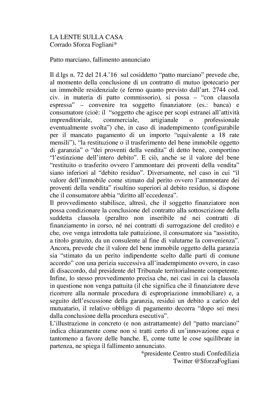 Patto marciano, fallimento annunciato