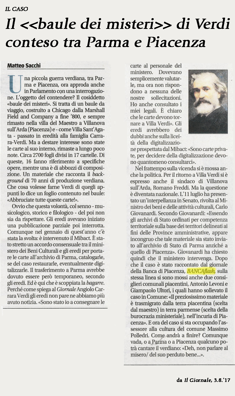 IL GIORNALE, 3.8.'17