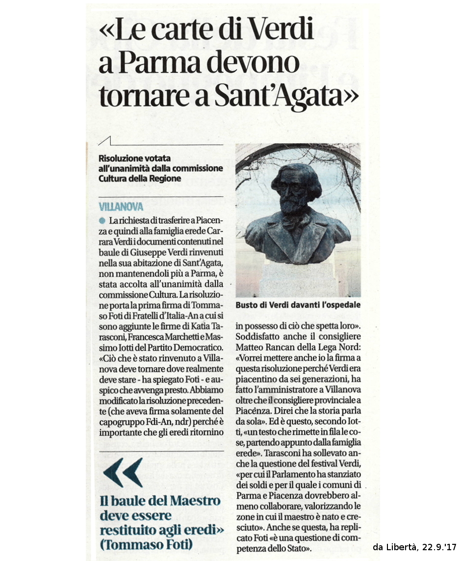 Le carte di verdi devono tornare a Sant'Agata Liberta