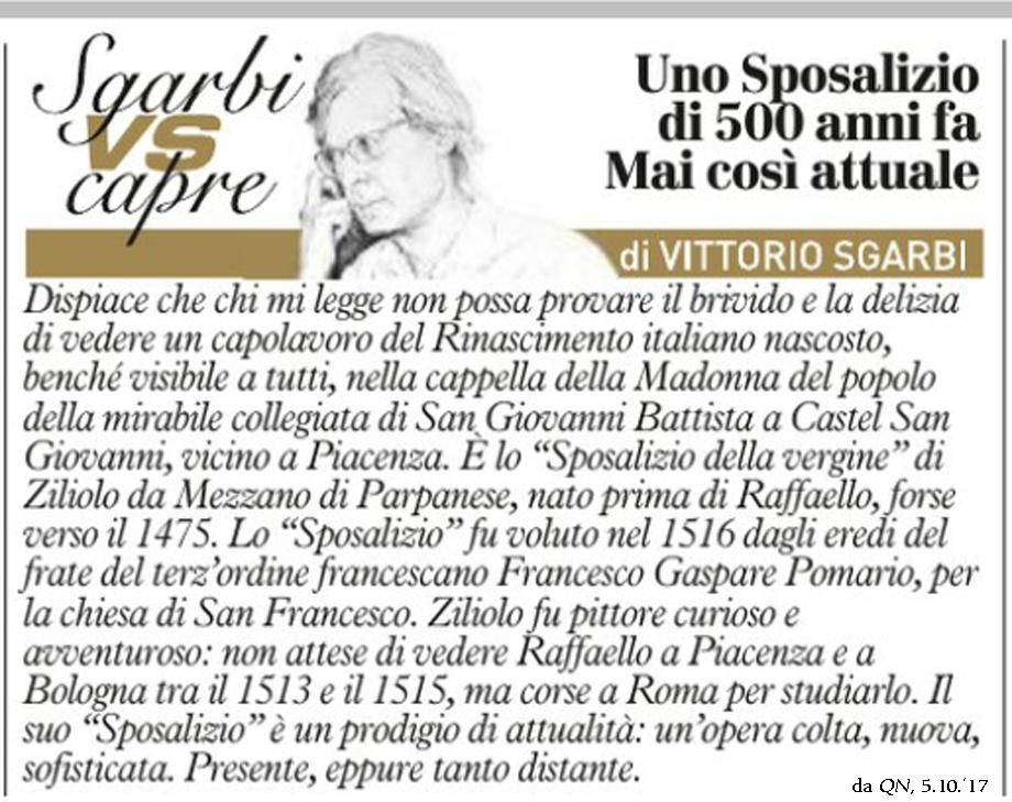 SGARBI SU UN DIPINTO DI CASTEL SAN GIOVANNI
