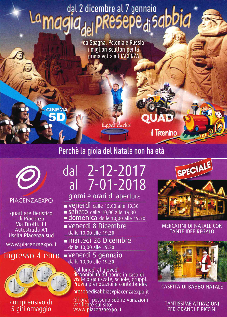 LA MAGIA DEL PRESEPE DI SABBIA A PIACENZA EXPO