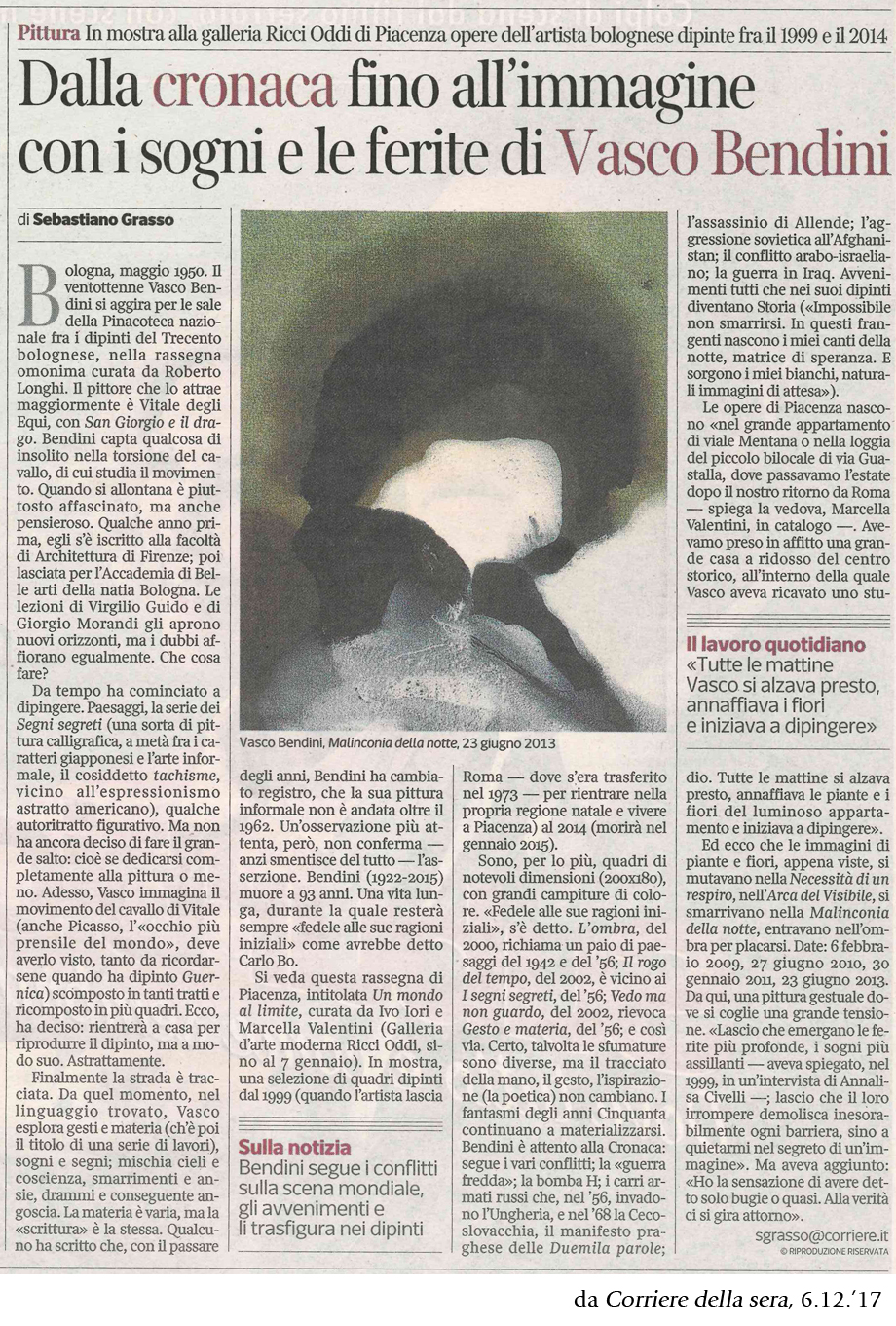 CORSERA su Bendini alla Ricci Oddi