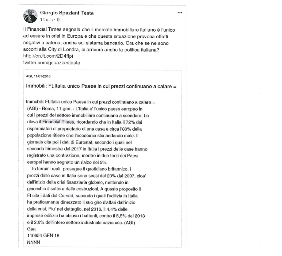 Solo in Italia calano i prezzi delle case