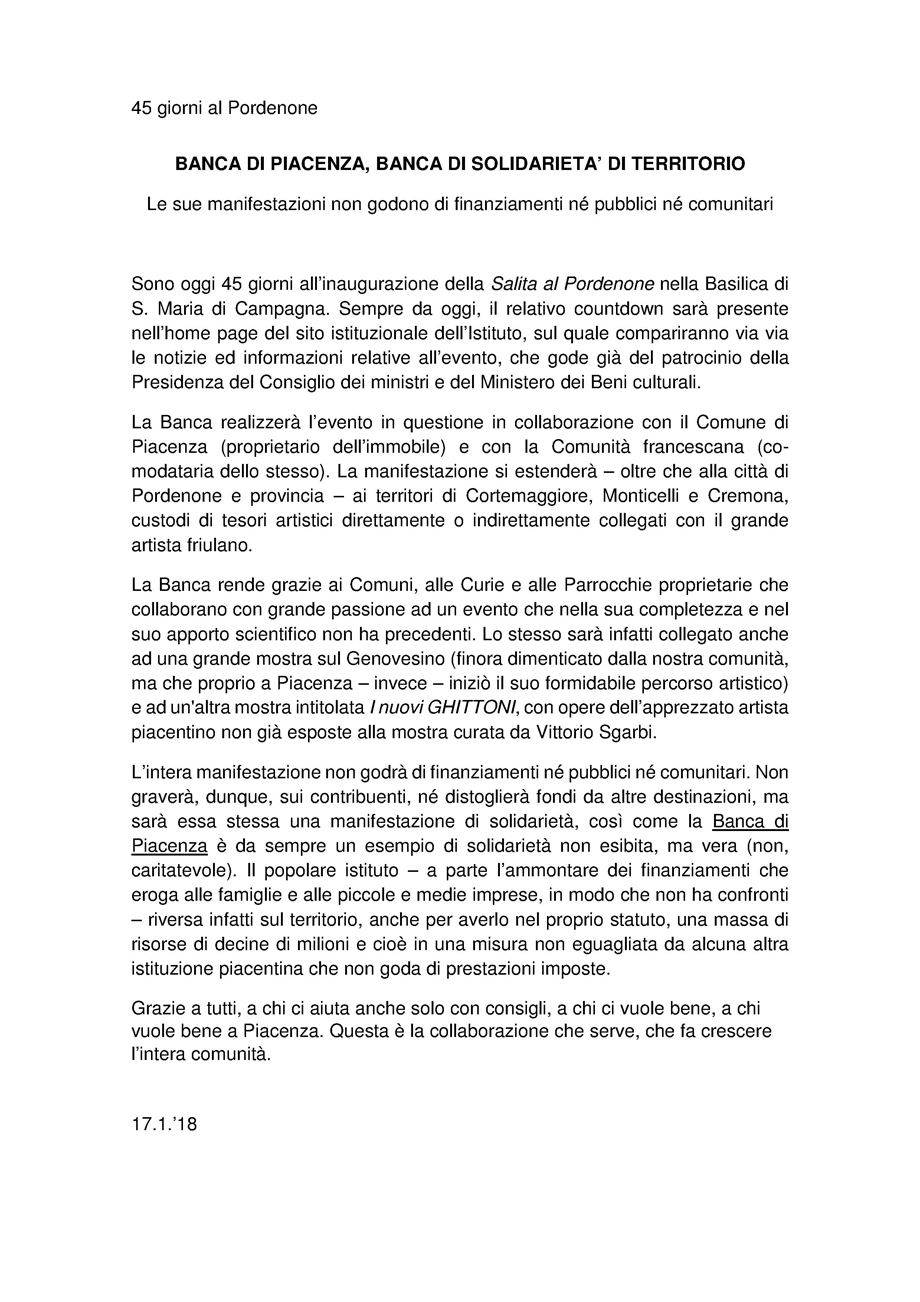 45 giorni al Pordenone