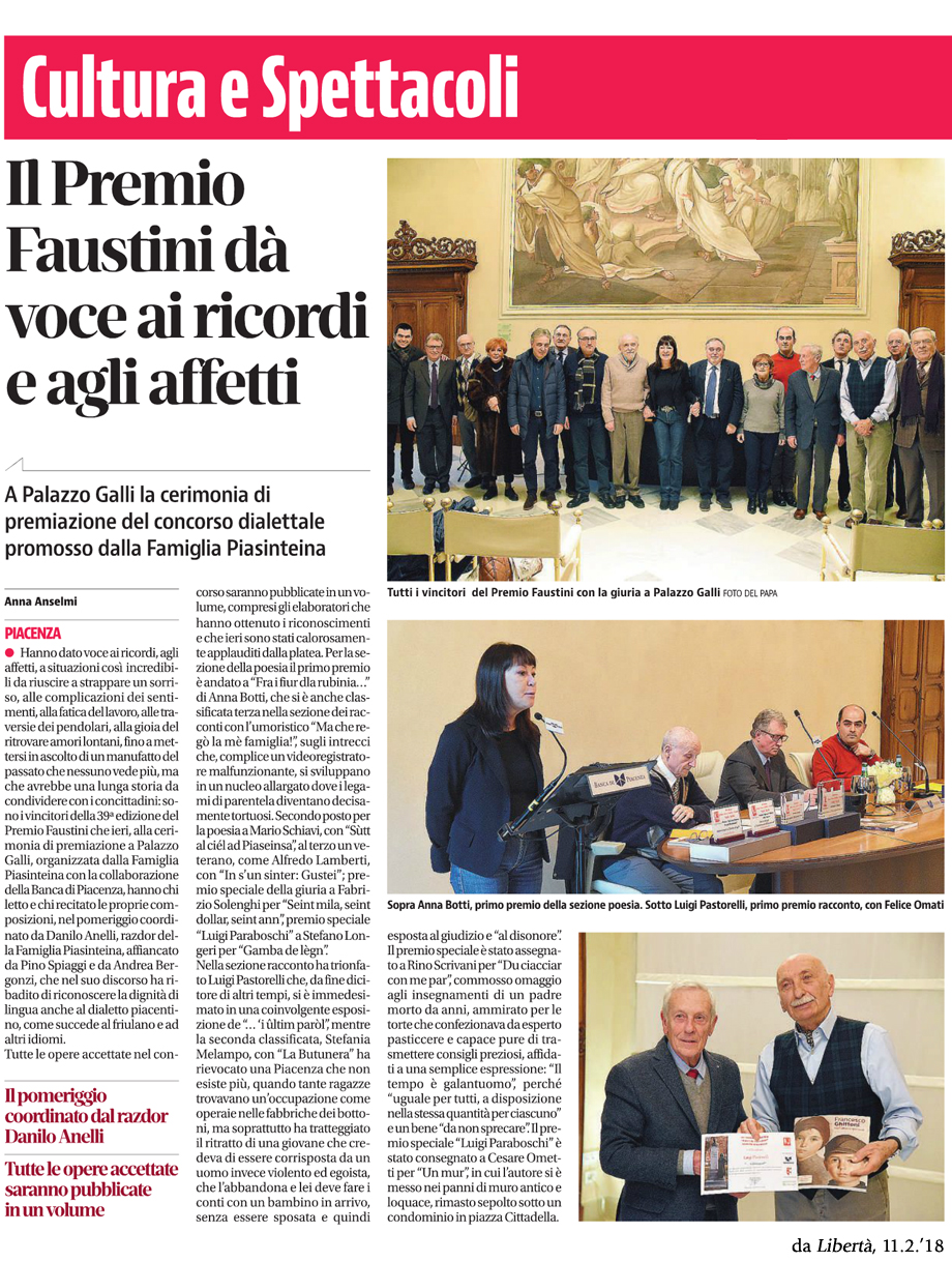 Il Premio Faustini a Palazzo Galli