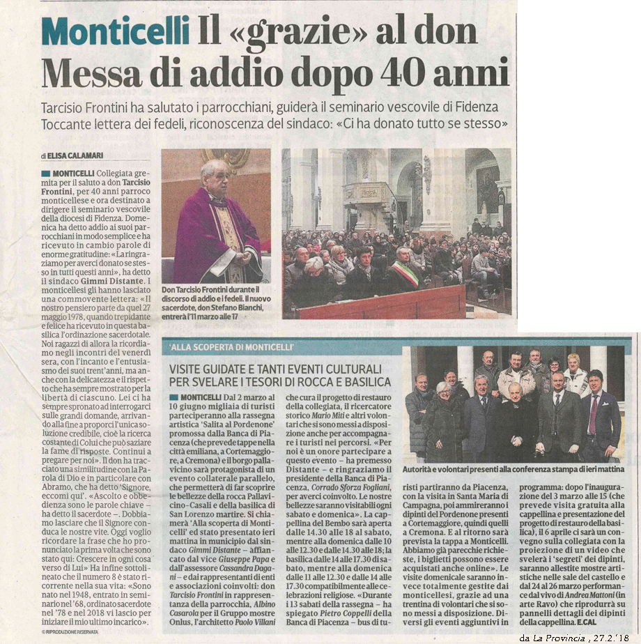 La banca per monticelli e gli eventi culturali