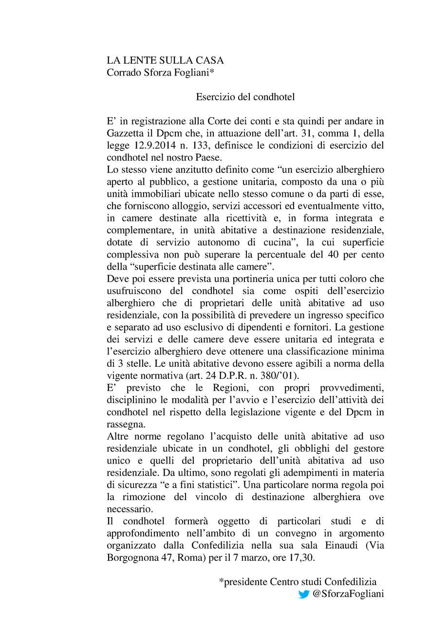 Esercizio del condhotel