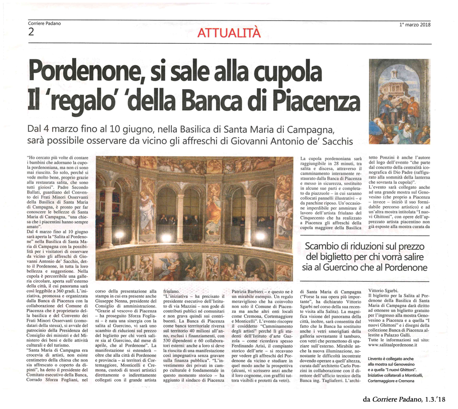 Corriere Padano, 1.3.'18