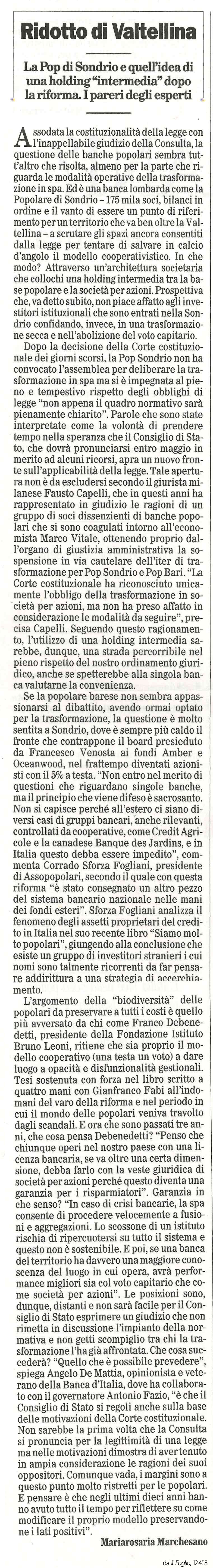 Articolo di Mariarosaria Marchesano su Il Foglio