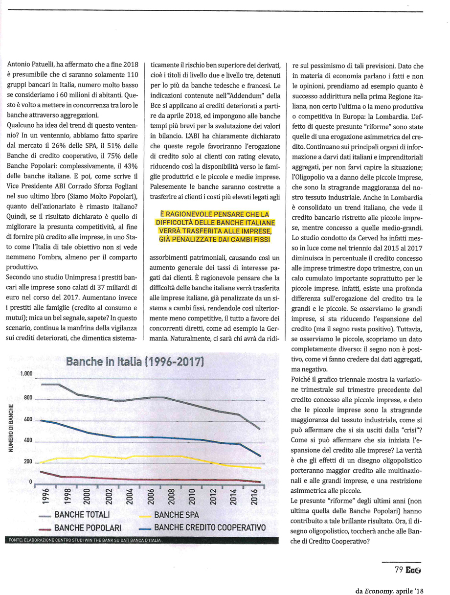 La decimazione delle banche ha devastato il credito