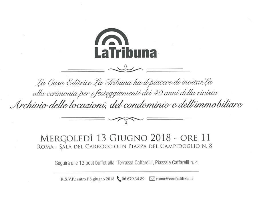 40 anni dell'Archivio sulle locazioni