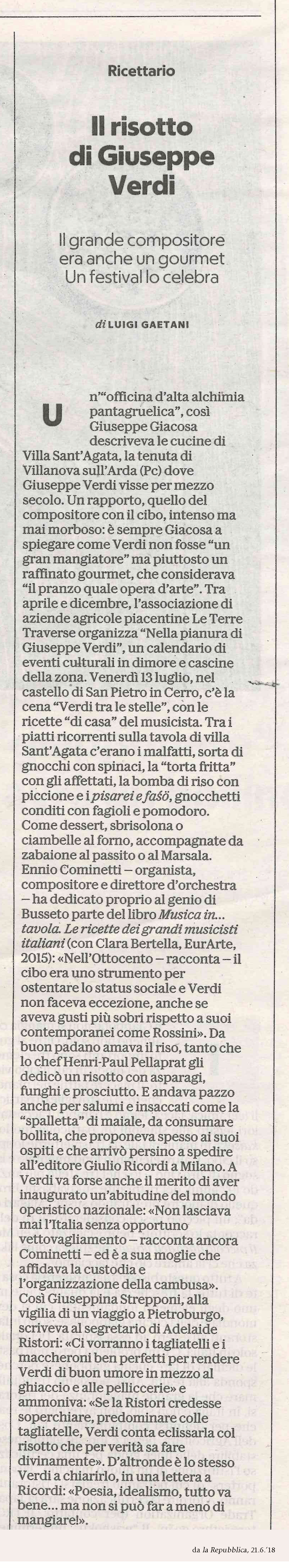 Il risotto di Giuseppe Verdi