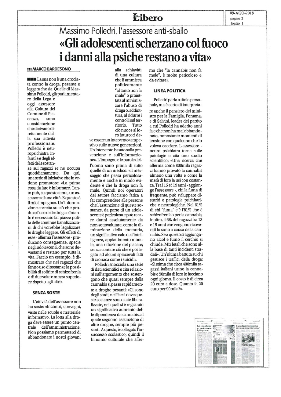 L'ASS. POLLEDRI GLI ADOLESCENTI SCHERZANO CON IL FUOCO