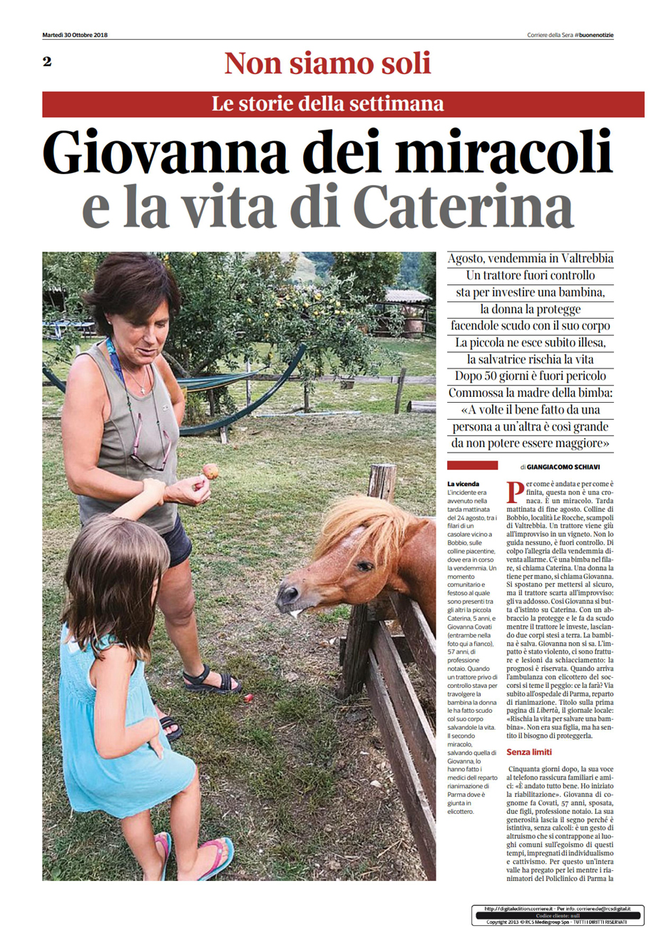 L'INCIDENTE DEL NOTAIO COVATI SUL SUPPLEMENTO "BUONENOTIZIE" DEL CORSERA