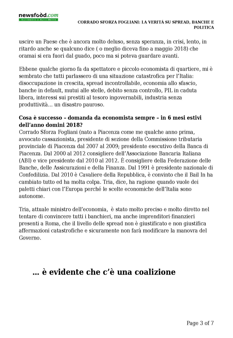 Sforza Fogliani: la verità su spread, banche e politica