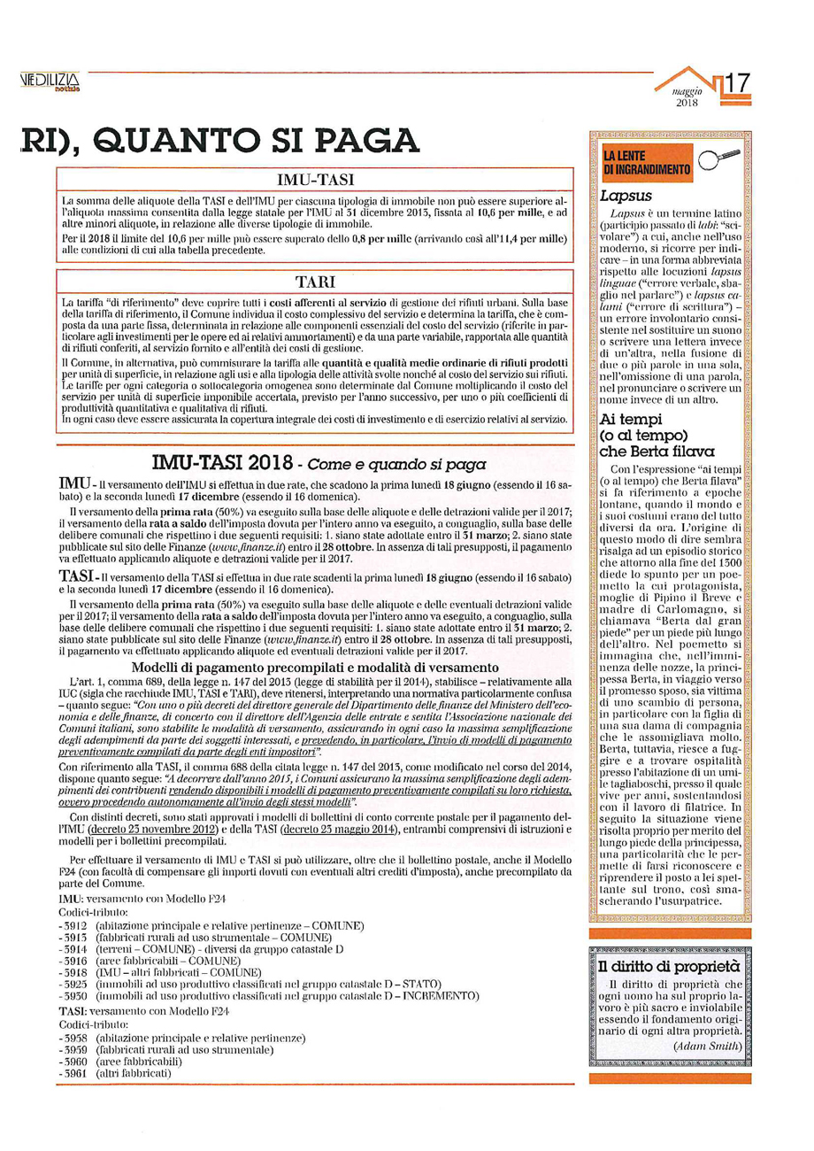 IUC 2018 (IMU-TASI-TARI), QUANTO SI PAGA