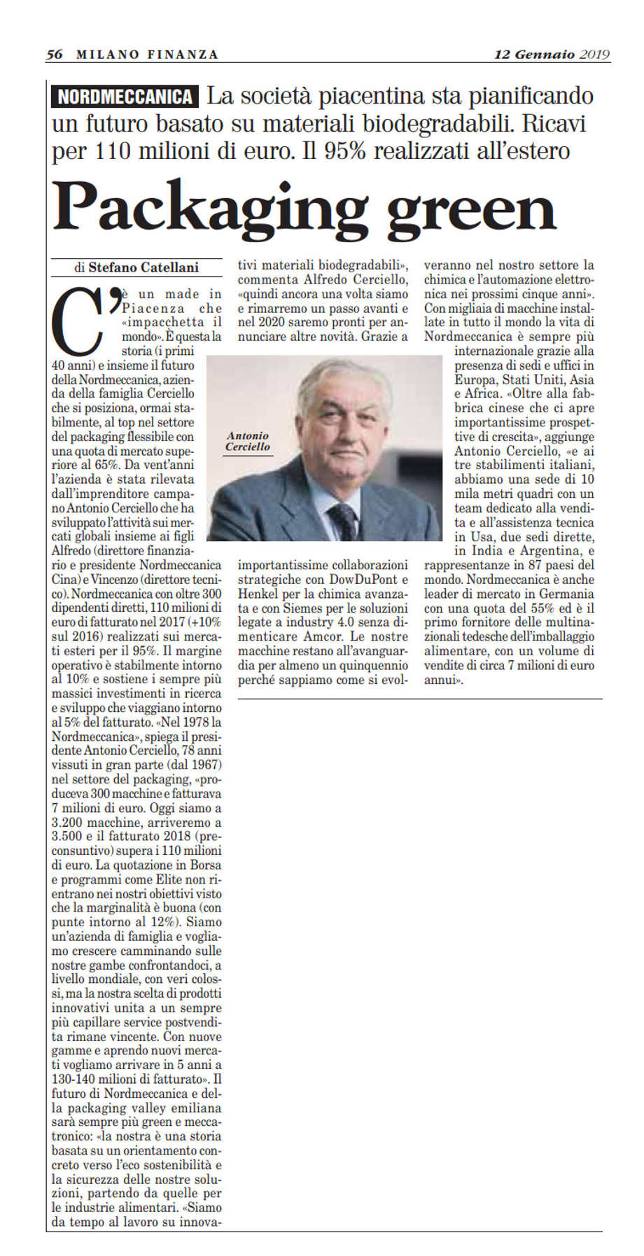 Nordmeccanica: packaging green
