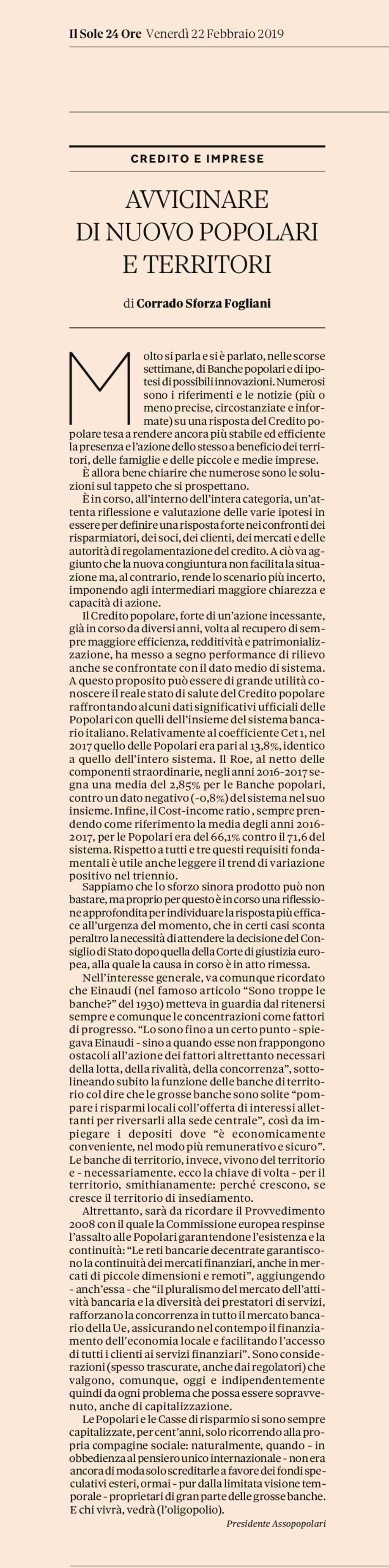 Avvicinare di nuovo Popolari e Territori