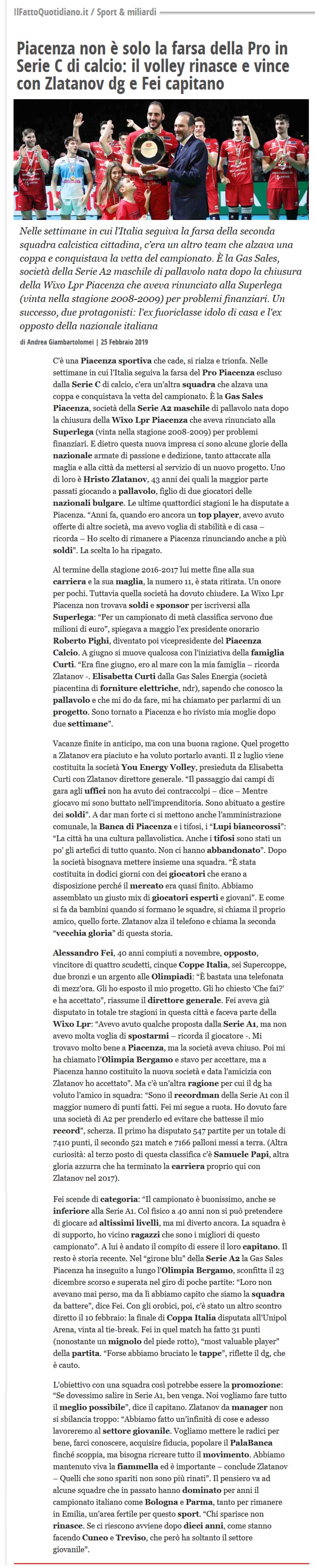 Il Fatto Quotidiano, 25.2.'19