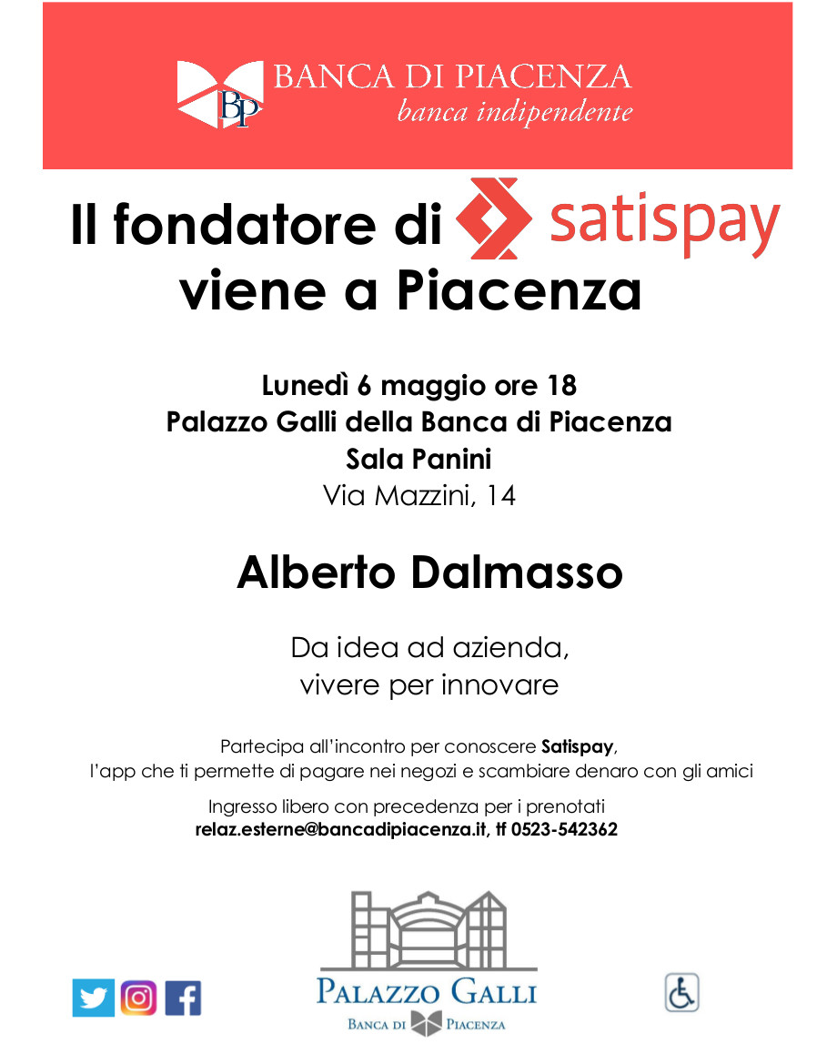 Il fondatore di SATISPAY viene a Piacenza_920