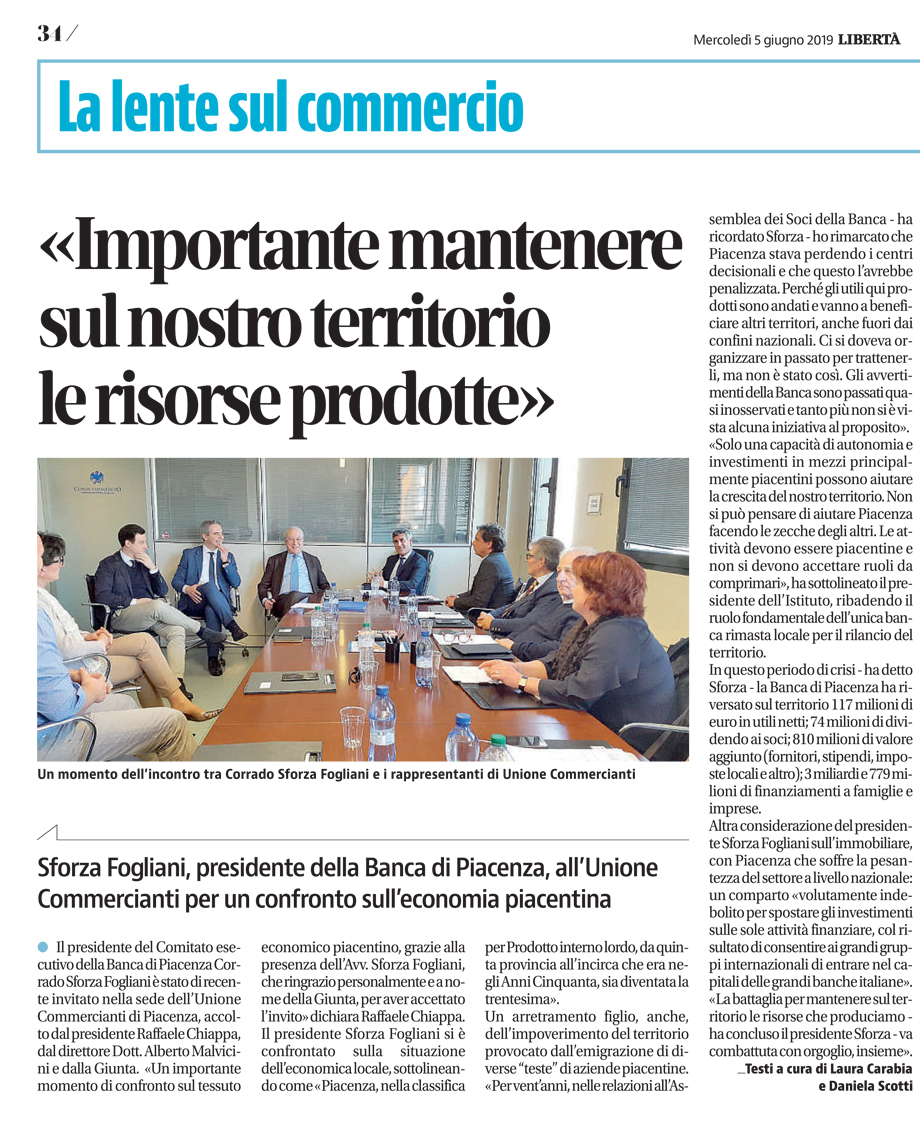 «Importante mantenere sul nostro territorio le risorse prodotte»