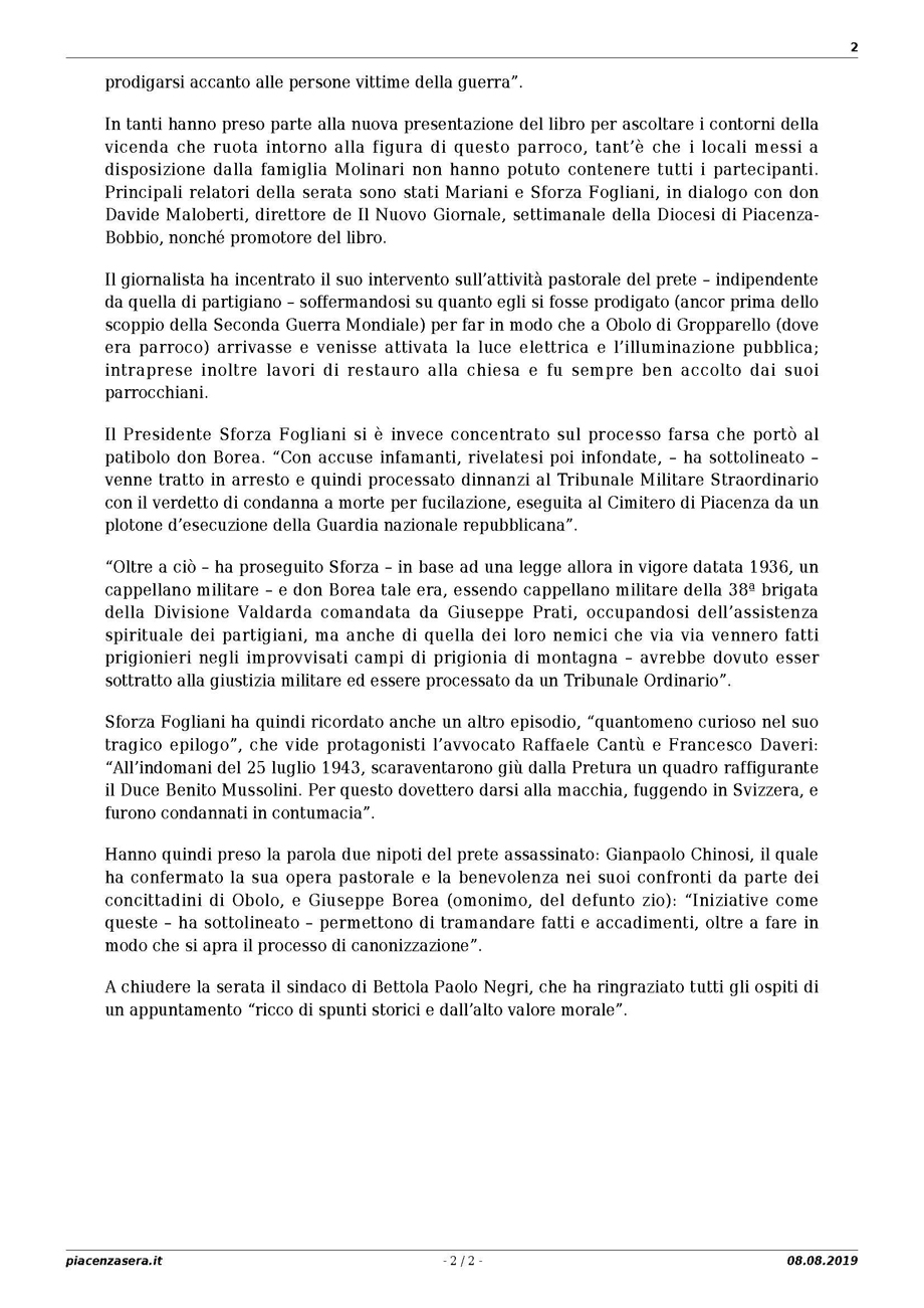 Ricordato Don Borea a Bettola