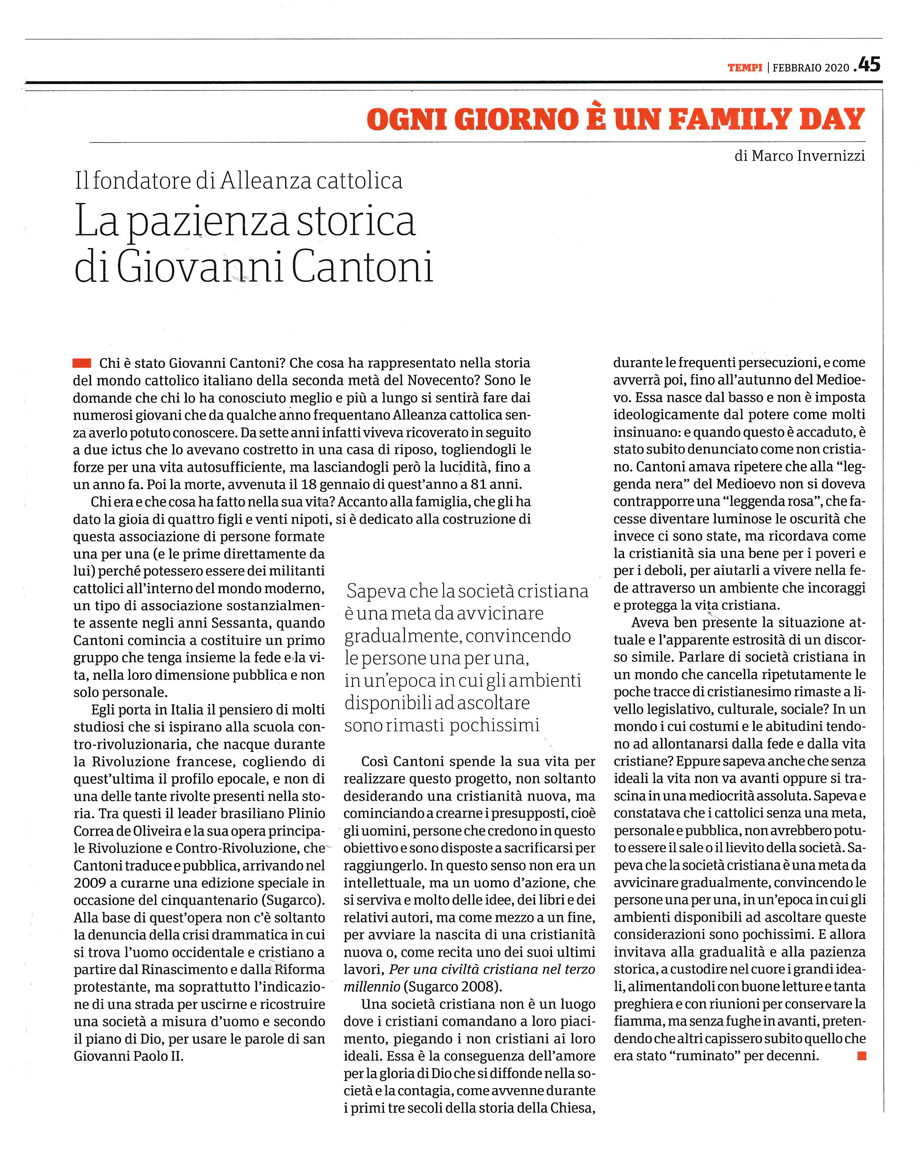 Giovanni Cantoni, piacentino illustre