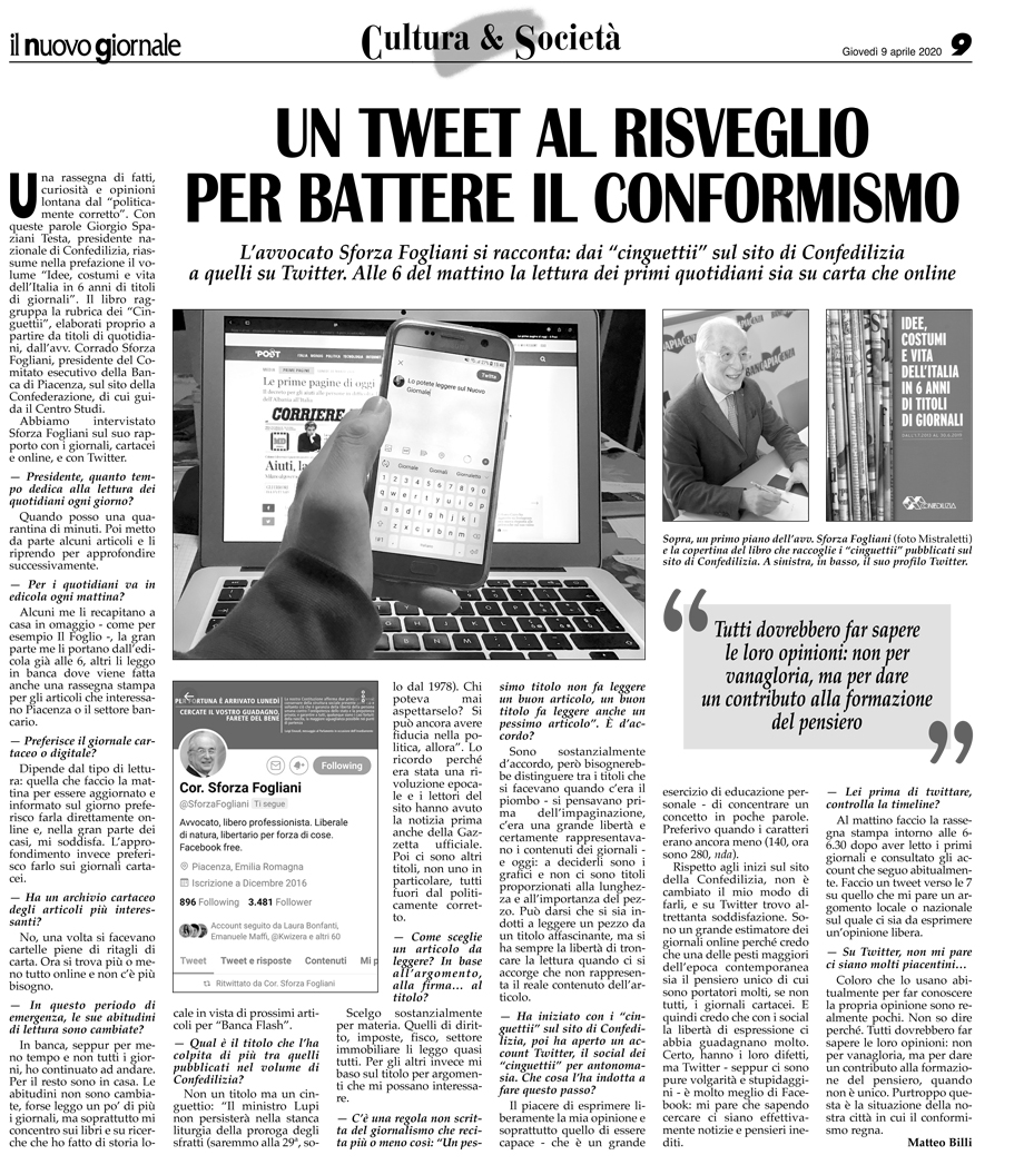 UN TWEET AL RISVEGLIO PER BATTERE IL CONFORMISMO