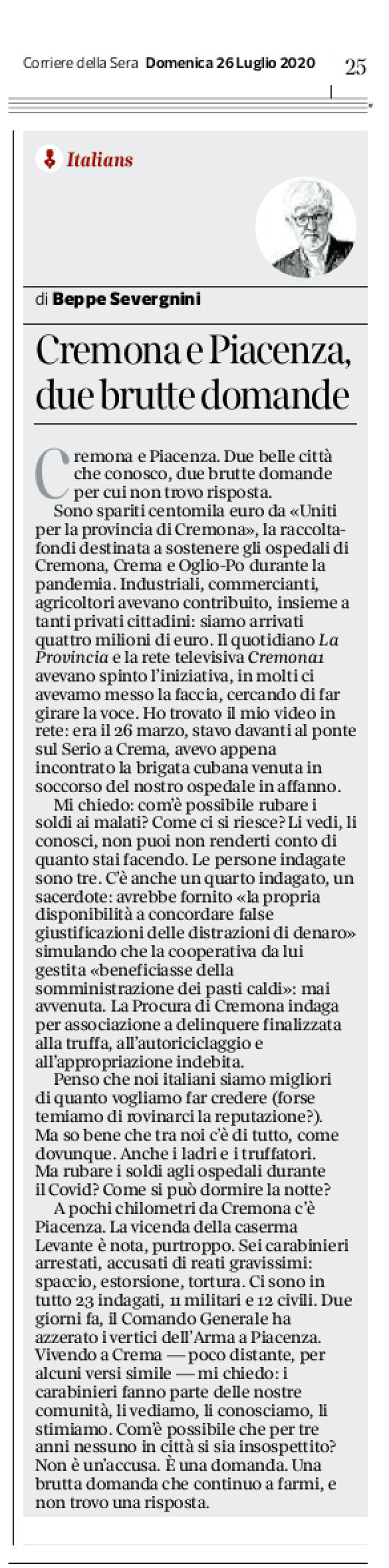 CREMONA E PIACENZA, DUE BRUTTE DOMANDE