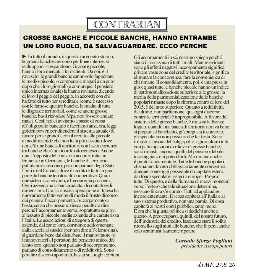 MF Grosse banche e piccole banche