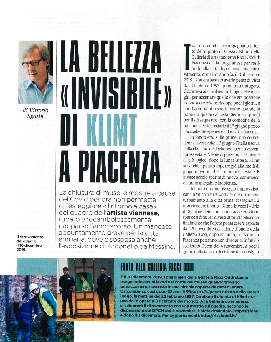 SGARBI SU ANTONELLO DA MESSINA E KLIMT SU PANORAMA