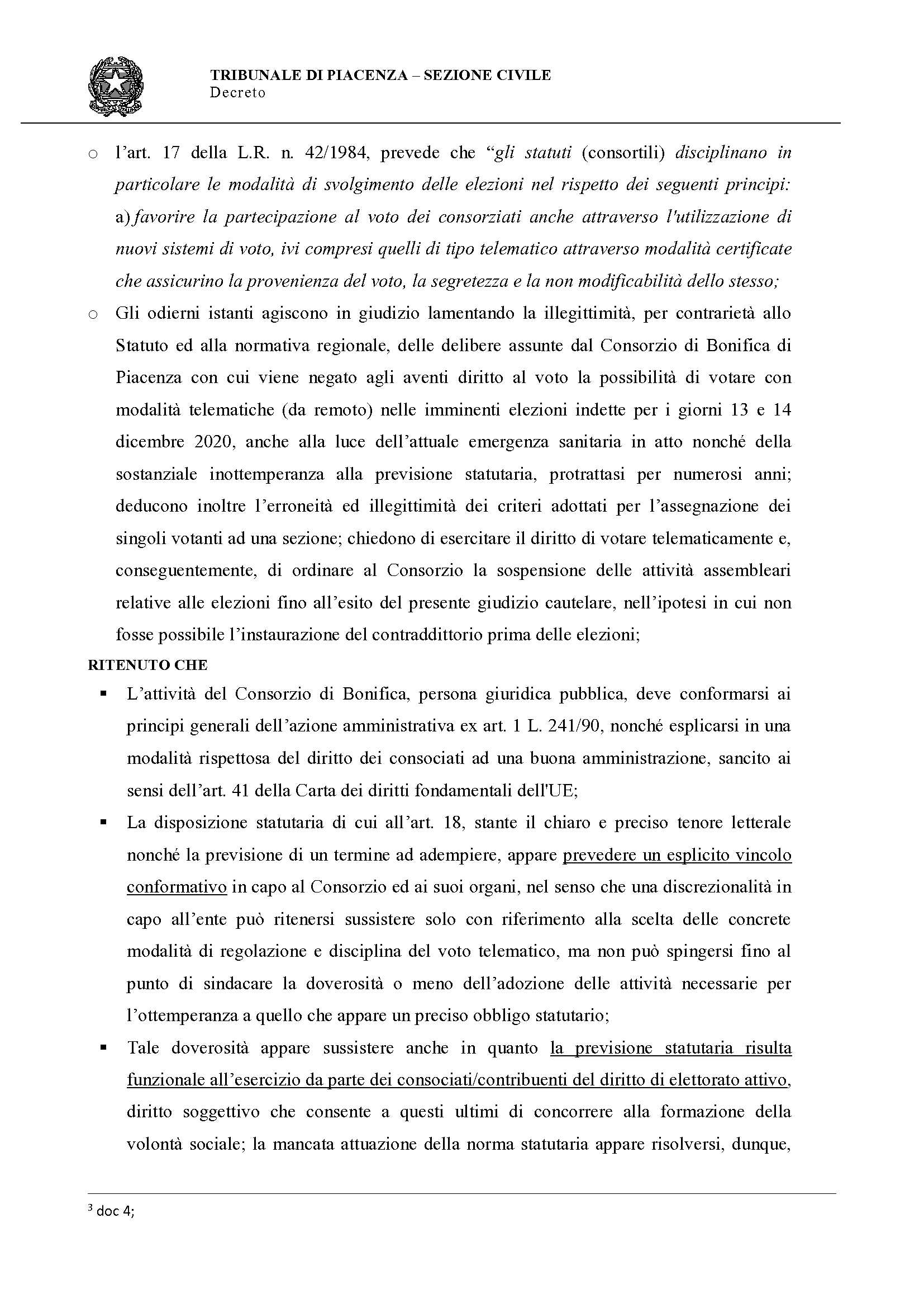SOSPESE LE ELEZIONI DEL CONSORZIO DI BONIFICA