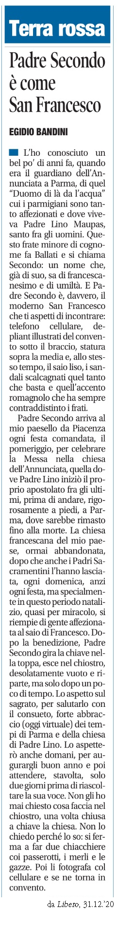 LETTO PER VOI* - PADRE SECONDO COME SAN FRANCESCO